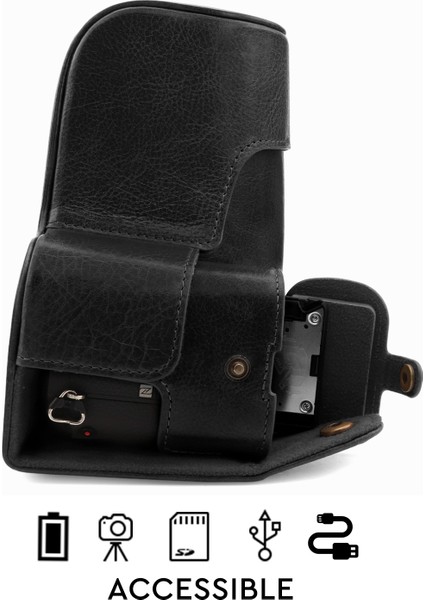 Sony Alpha A6600 (18-135mm) Gerçek Deri Kamera Çantası modelleri