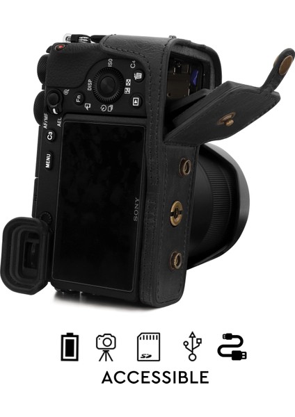 Sony Alpha A6600 (18-135mm) Suni Deri Kamera Çantası fırsatları