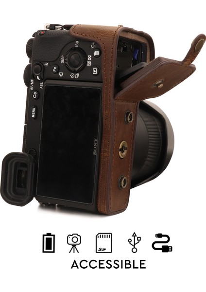 Sony Alpha A6600 (18-135mm) Suni Deri Kamera Çantası fırsatları