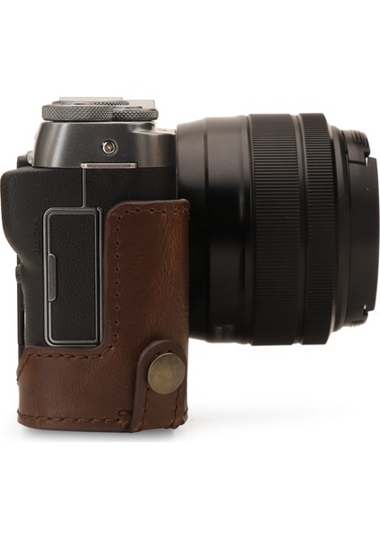 MG1771 Suni Deri Yarım Kamera Kılıfı Fujifilm X-A7 ile Uyumlu (Tek Dip) modelleri