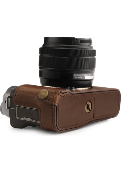 MG1771 Suni Deri Yarım Kamera Kılıfı Fujifilm X-A7 ile Uyumlu (Tek Dip) indirimleri