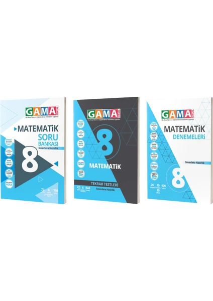 Gama Yayınları 8. Sınıf Matematik Soru Deneme Tekrar 3'lü Set