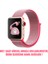 Apple Watch Uyumlu Series 5 44mm Hasırlı Kordon Woven Sport Loop Pembe 2