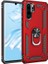 Xiaomi Mi Note 10 Pro Kılıf Shockproof Standlı Yüzük Tutuculu Mega Case Kırmızı - Vega100 + Nano Glass 1