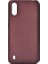 Samsung Galaxy A01 Kılıf Mat Premium Silikon Kılıf Bordo + Cam Ekran Koruyucu 1