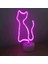 Pembe Kedi Neon LED Işıklı Masa Lambası 1