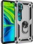Xiaomi Mi Note 10 Kılıf Çift Katmanlı Yüzüklü Manyetik Vega Kapak Gümüş + Tam Kaplayan 5D Cam Ekran Koruyucu 1