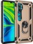 Xiaomi Mi Note 10 Kılıf Çift Katmanlı Yüzüklü Manyetik Vega Kapak Gold + Full Body Ekran Koruyucu 1
