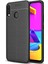 Samsung Galaxy M10s Kılıf Deri Dokulu Silikon Siyah 2