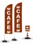 Cafe Temalı 2 Adet Yelken Bayrak - 1 Adet Reklam Duba Paketi 1