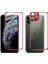 iPhone 11 Pro Metal Çerçeve Ön Arka 3D Full Tempered Cam Koruyucu AL-31758 Kırmızı 1