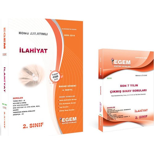 Egem Yayinlari Ilahiyat 2 Sinif 4 Yariyil Bahar Donemi Konu Kitabi