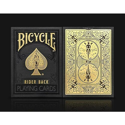 bicycle rider back black gold