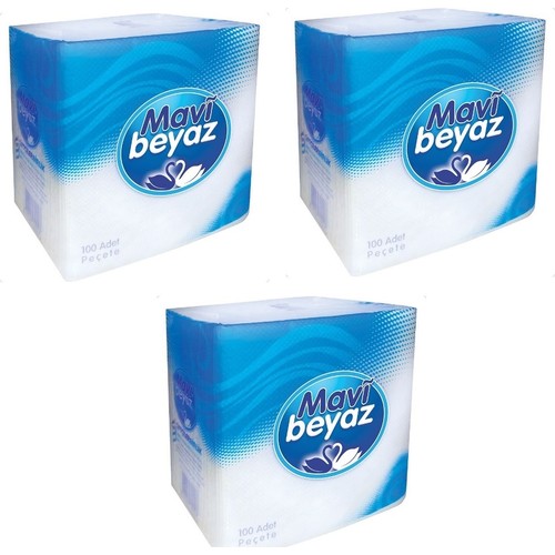 Mavi Beyaz Pecete 24 X 25 Cm 100 Lu X 3 Paket 300 Yaprak Fiyati