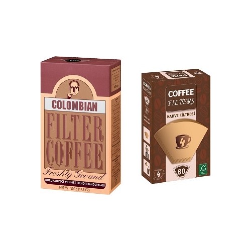 Mehmet Efendi Colombian Filtre Kahve 500 gr + Coffee Filters Fiyatı