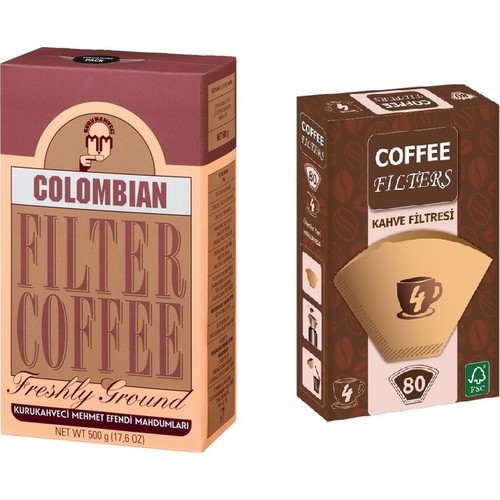 Mehmet Efendi Colombian Filtre Kahve 500 gr + Coffee Filters Fiyatı