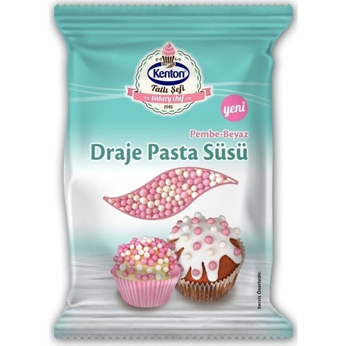 Kenton Tatlı Şefi Draje Pasta Süsü Pembe Beyaz 45 gr Poşet Fiyatı