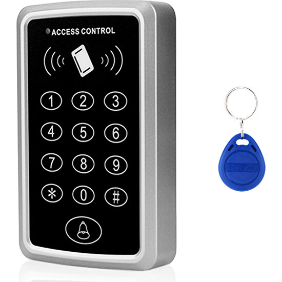 Sonex RFID Şifreli Kapı Kilidi - Kartlı Geçiş Kontrol  Sistemi + 15 Adet Manyetik Proximity Anahtarlık Tag
