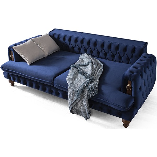 Cadde Yıldız Hisar Chester Lacivert Salon Takımı Fiyatı