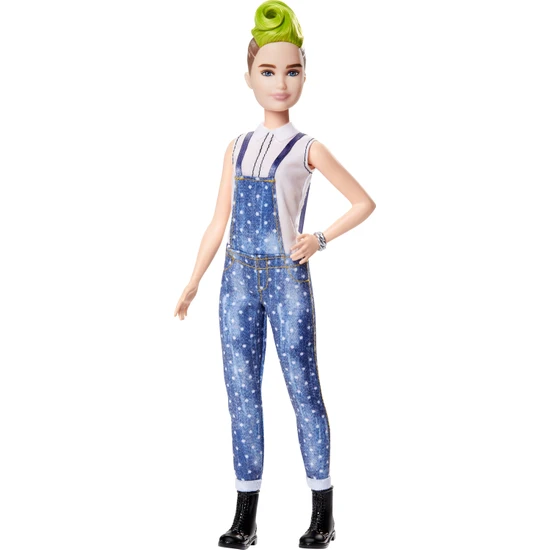 Barbie Fashionistas Bebek ve Aksesuarları Yeşil Mohawk Saçlı FXL57