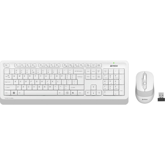 A4Tech FG1010 Nano  Alıcı 2000DPI Kablosuz Multimedia Türkçe Klavye + Mouse Seti - Beyaz