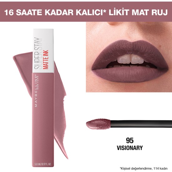 Maybelline New York Super Stay Matte Ink Likit Mat Ruj - 95 Visionary - Gri/Mor