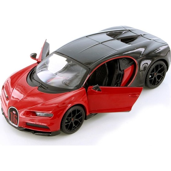 Voiture Miniature Maisto Bugatti Chiron Sport 1/24 - Rouge Et Noir - À Partir De 3 Ans