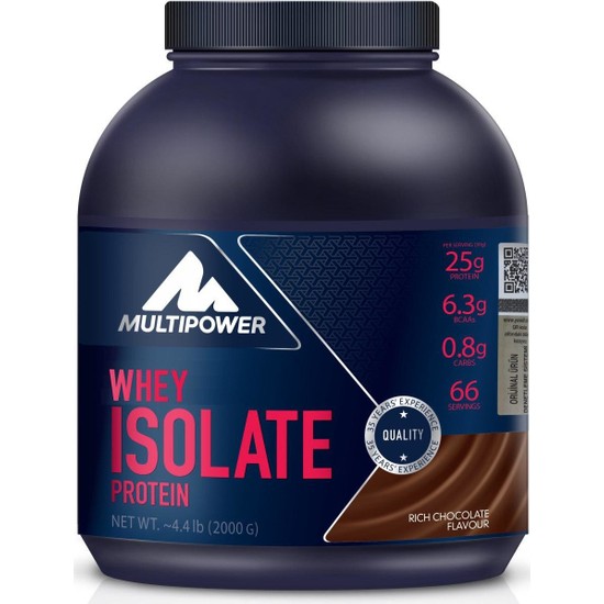 Multipower Whey İsolate Çikolata 2 kg %100 İzole Protein Tozu, Yüksek BCAA İçerikli