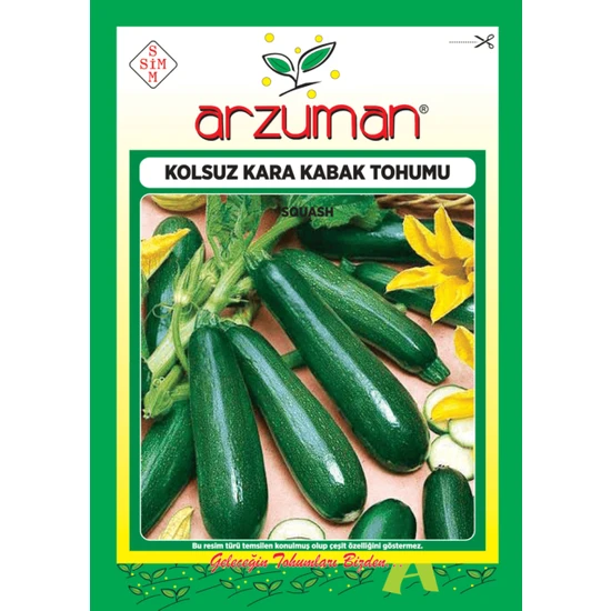 Arzuman Sebze Kolsuz Kara Kabak Tohum 10 gr