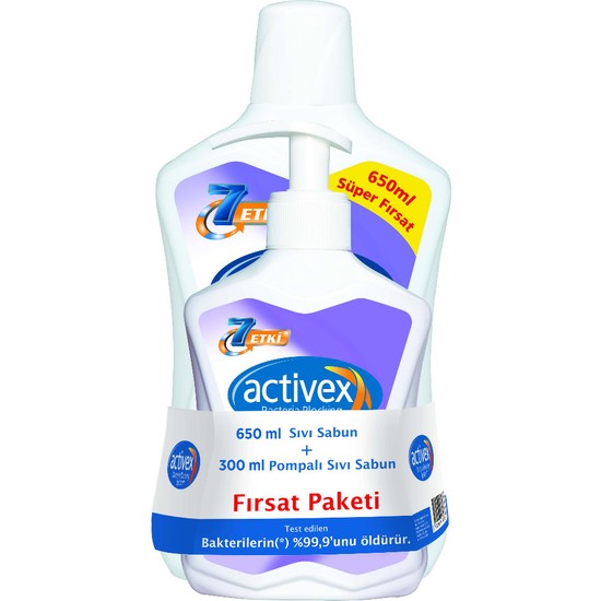 Activex Antibakteriyel Sıvı Sabun 650 ml + 300 ml - Hassas Ciltler