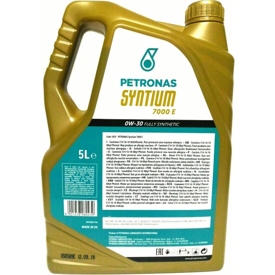 Petronas SYNTIUM 0W-30 7000 E 5L Partiküllü Motor Yağı Fiyatı