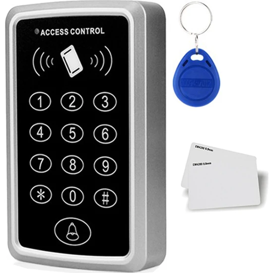 Sonex RFID Okuyucu Şifreli Geçiş Kapı Göstergeç Sistemi 5 Proximity Kart ve 5 Manyetik Anahtarlık
