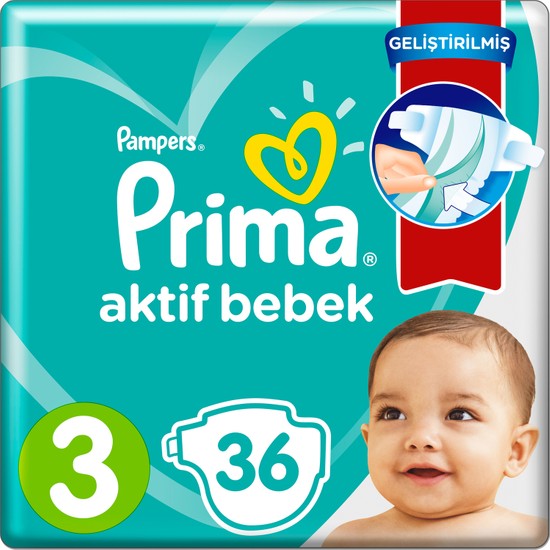 Prima Bebek Bezi Aktif Bebek 3 Beden 36 Adet Standard