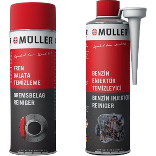 Müller Fren, Balata Spreyi 500 ml + Müller Enjektör Temizleme Benzin Yakıt Katkısı 300 ml