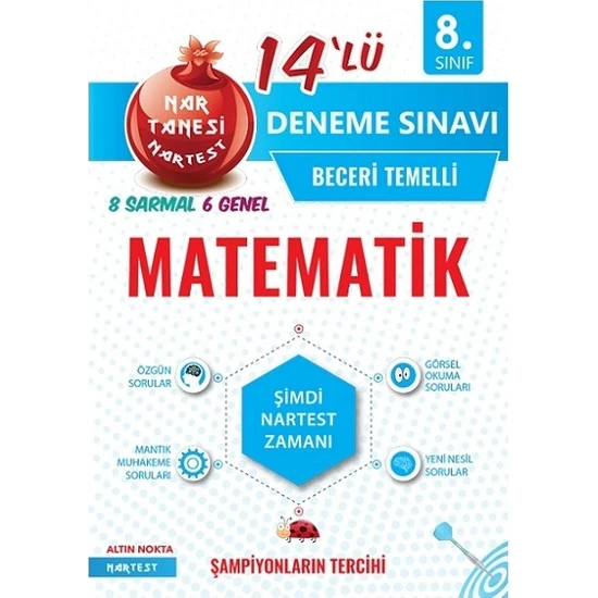 Nartest Yayınevi 8. Sınıf Nar Tanesi Matematik 14 Deneme Sınavı
