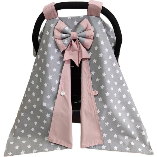 Bebek Atölyesi Gri Minik Yıldızlı Pudra Puset Örtüsü Fiyatı