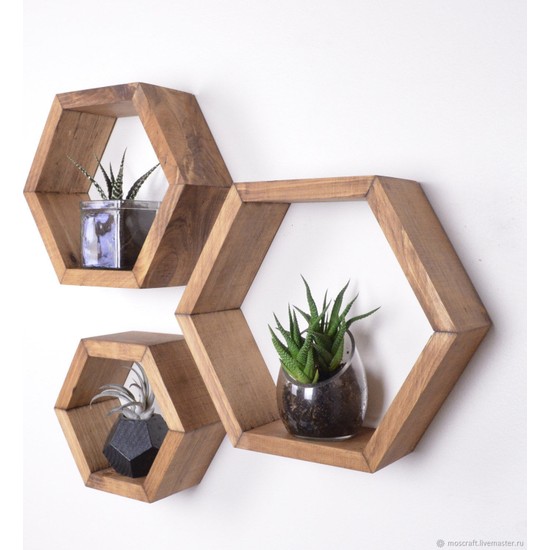 Woodenart Masif Altıgen Raf Fiyatı Taksit Seçenekleri