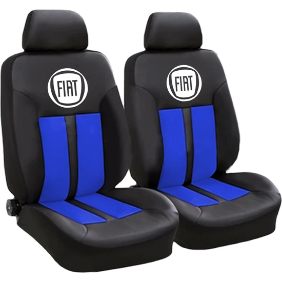 BT Fiat Logolu Ön-Arka Spor Oto Koltuk Kılıfı Mavi