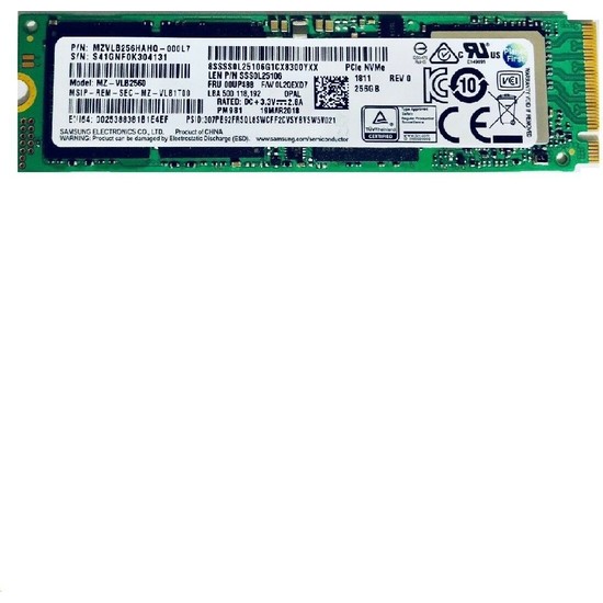 Samsung PM981 256GB 3000MB-1300MB/s PCI-E 3.0 M.2 SSD MZVLB256HAHQ-000L7