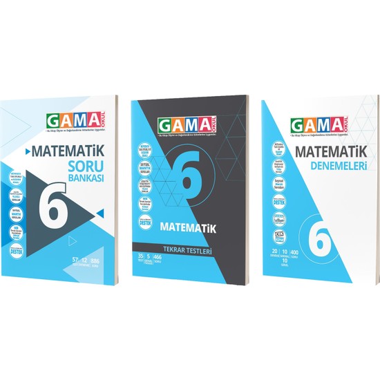 Gama Yayınları 6. Sınıf Matematik Soru Deneme Tekrar 3'lü Set Ekitap İndir | PDF | ePub | Mobi