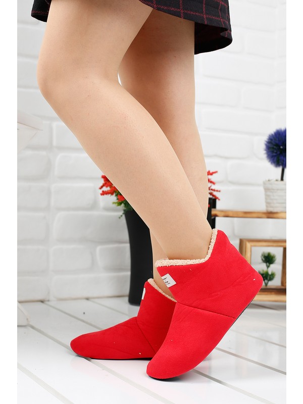 Ayakland Gcc 001 Kadın Ev Botu Panduf Ev Terliği Kırmızı Fiyatı