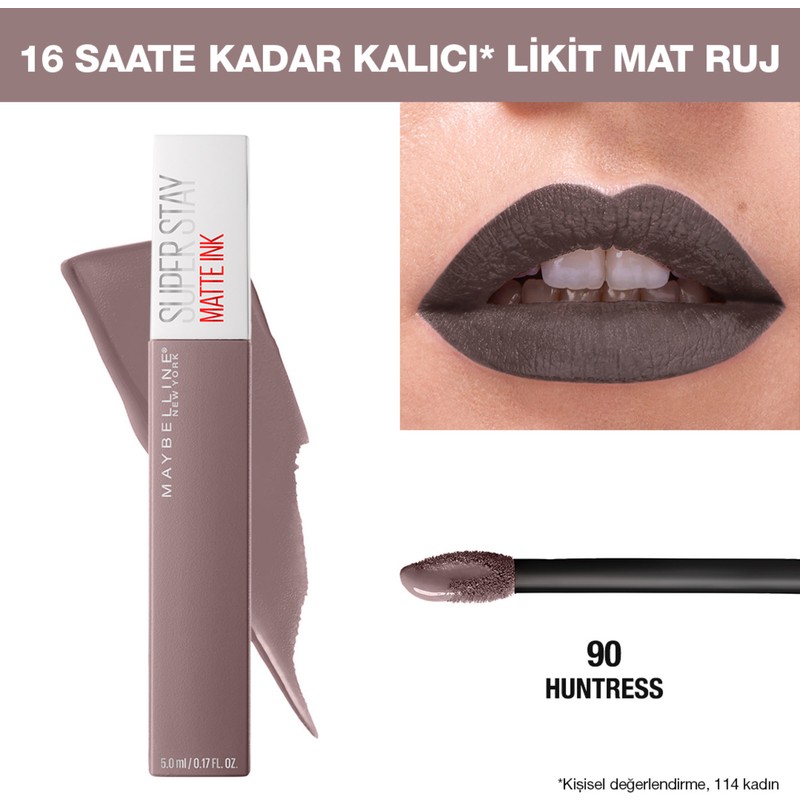 Maybelline New York Maybellıne Matte Ink Likit Ruj-Hunt. 90