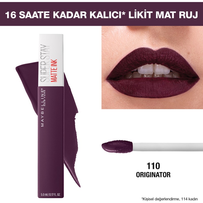Maybelline New York Maybellıne Stay Mat Ink city Ruj 110