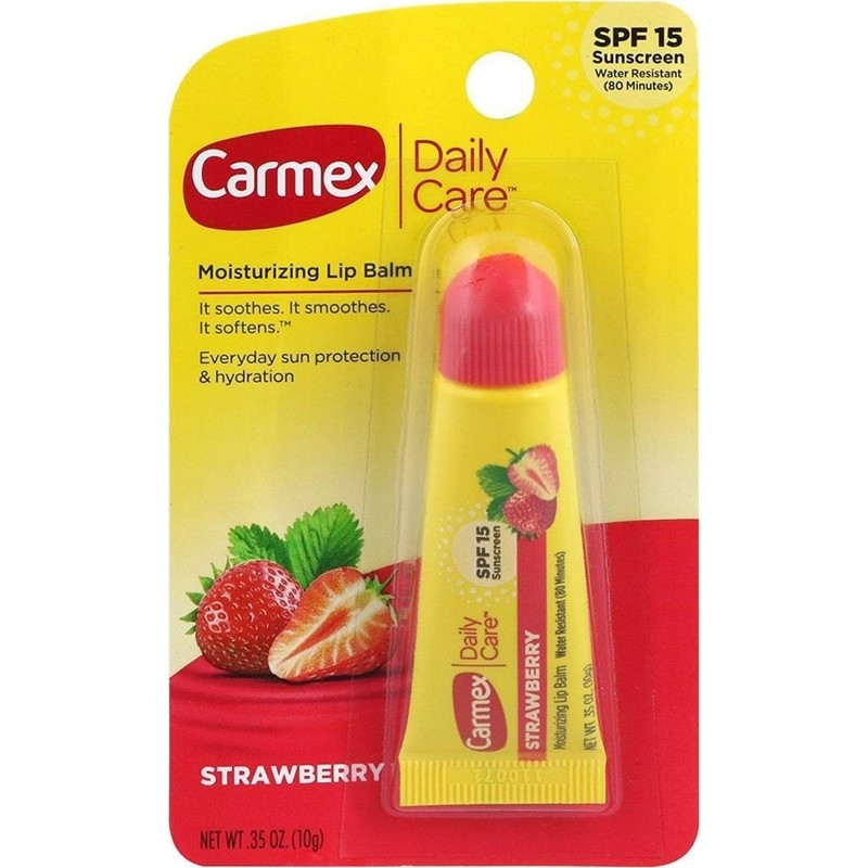 Carmex Lip Balm Çilek Aromalı 10GR SPF 15 Güneş Koruma ve Suya Dayanıklılık