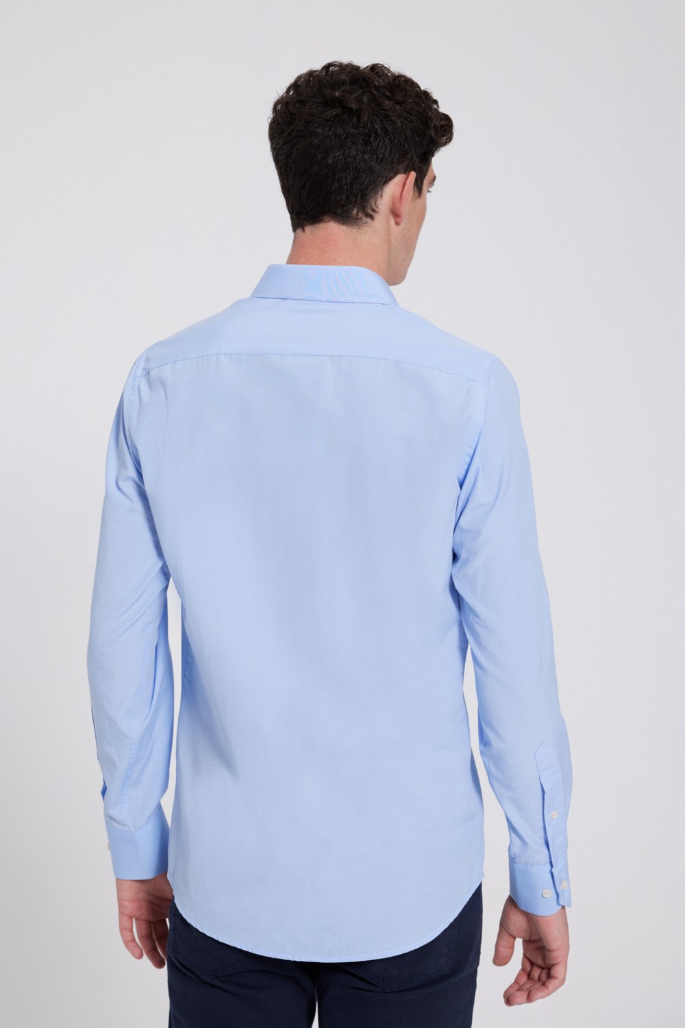 D'S Damat Slim Fit Beyaz Italyan Yaka Dar Kesim Klasik Kravatlık Uzun Kollu Kolay Ütülenebilir Nefes 2HF02ORT5185 görsel 4