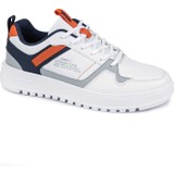 JUMP 27431 Beyaz Lacivert Gri Erkek Günlük Rahat Kalın Taban Yürüyüş Sneaker Spor Ayakkabı