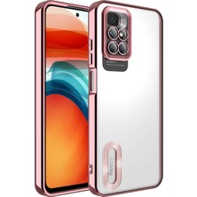 Fibaks Xiaomi Redmi 10 2022 Kılıf Logo Gösteren Parlak Kenarlı Kamera Lens Korumalı Şeffaf Omega Silikon Kapak