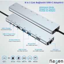 Macbook Pro Touch Bar Type-C Çoğaltıcı 8 In 1 Ethernet Sd USB HDMI