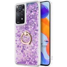 Microsonic Xiaomi Redmi Note 11 Pro 5g Kılıf Glitter Liquid Holder Mor