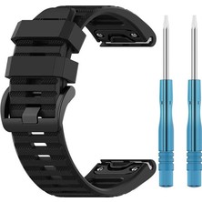 Microsonic Garmin Fenix 6x Pro Kordon Quick Fit Strap Band Siyah